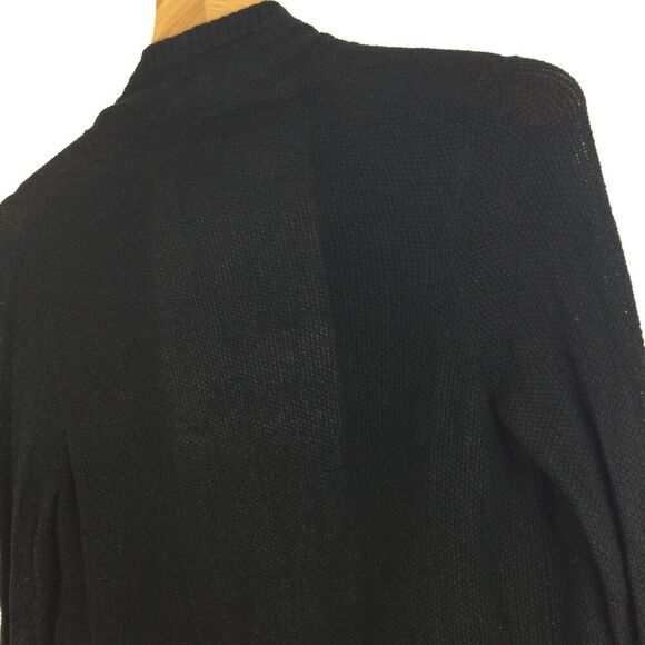 Theory Womens Cotton Cashmere Open Front Ribbed Knit Cardigan Sweater Black S/P - Picture 5 of 9